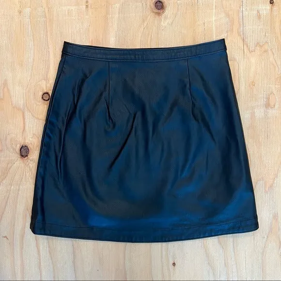 Abercrombie & Fitch Vegan Leather Wrap Mini Skirt
