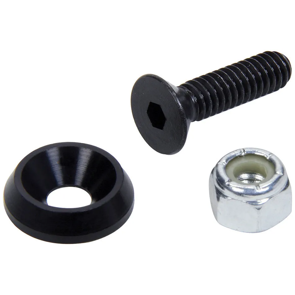 Allstar Performance Countersunk Bolt Kit - 1.000" Long - Hex Drive Head - 3/4" OD Countersunk Washers/Nuts - Aluminum/Steel - Black - (Set of 50)