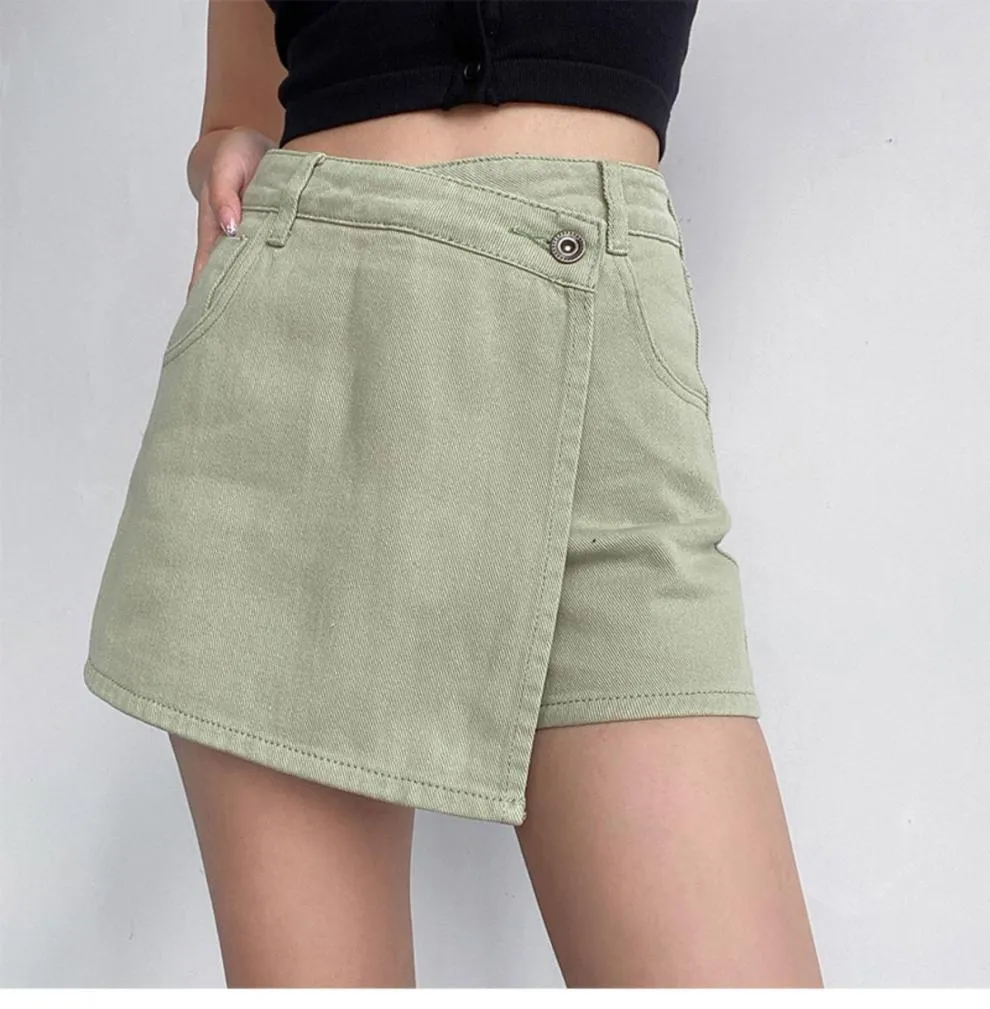 Anti-exposure Irregular Denim Skirt