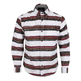 Bajieli Executive White With Wine, Brown, And Black Colored LongSleeve Shirt