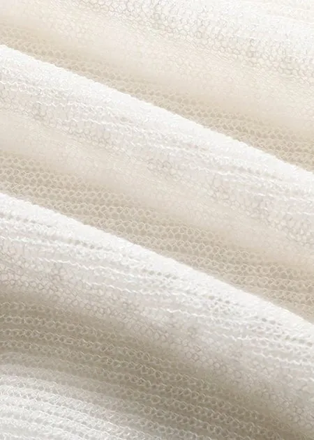 BEIGE SHEER KNIT CARDIGAN