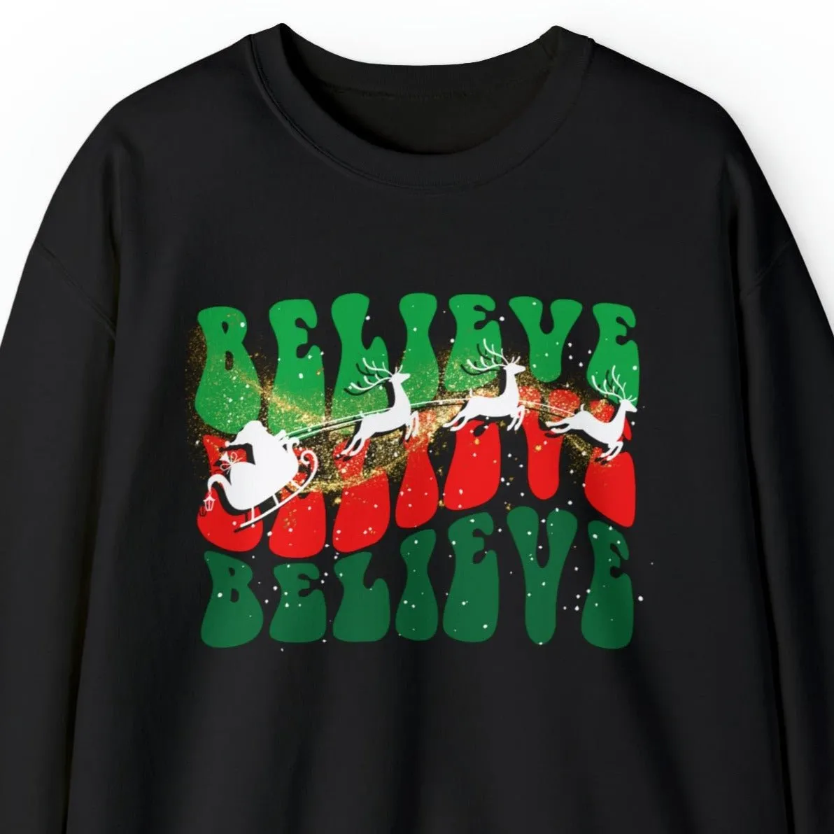 Believe in Magic: Santa's Sleigh Women's Sweatshirt