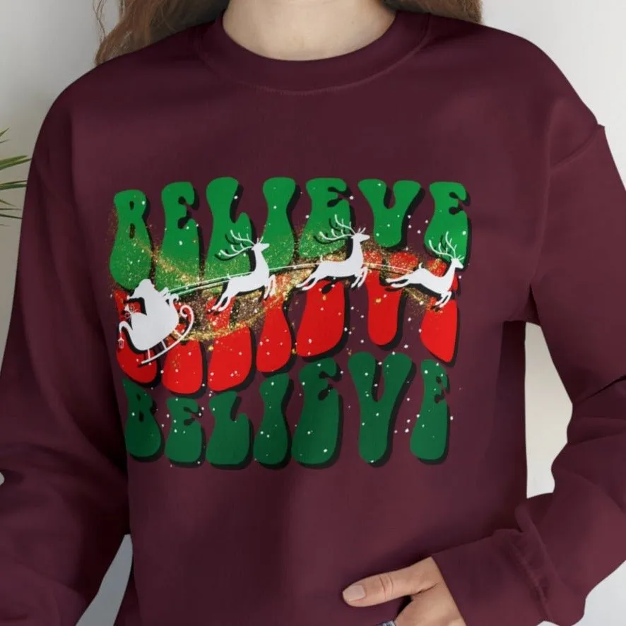 Believe in Magic: Santa's Sleigh Women's Sweatshirt