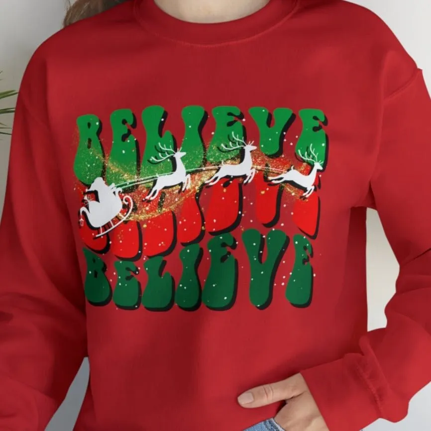 Believe in Magic: Santa's Sleigh Women's Sweatshirt