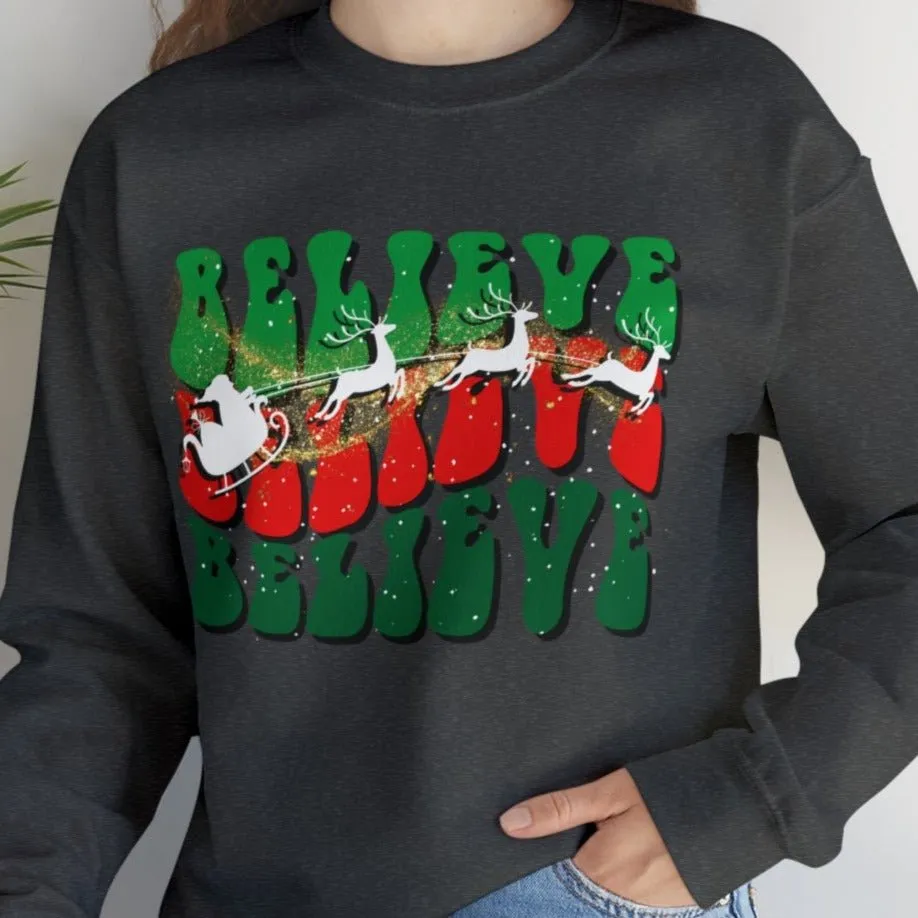 Believe in Magic: Santa's Sleigh Women's Sweatshirt