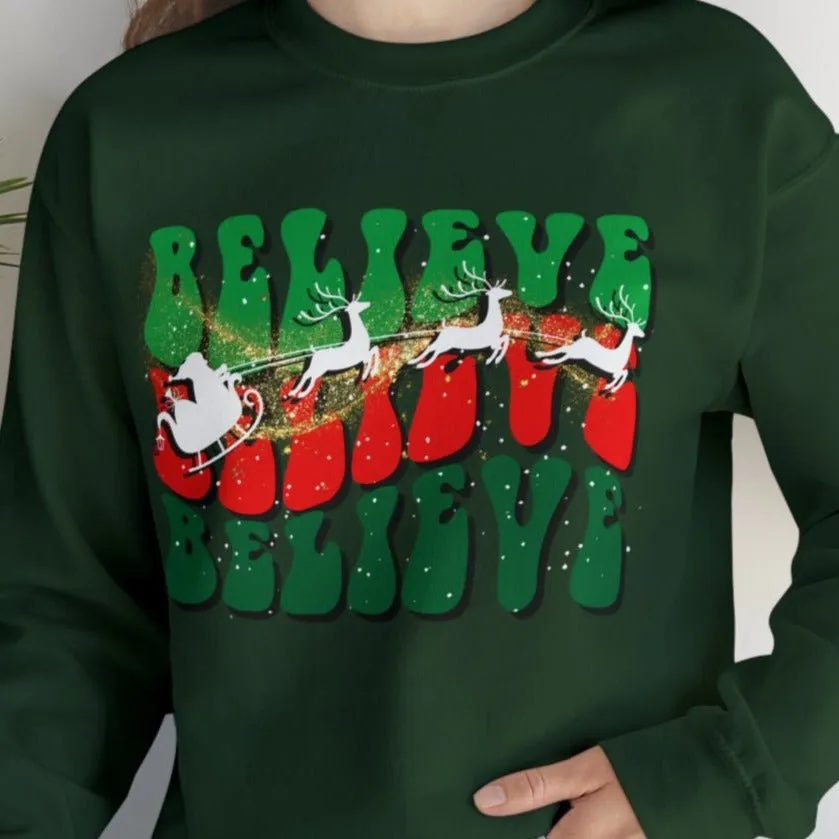 Believe in Magic: Santa's Sleigh Women's Sweatshirt