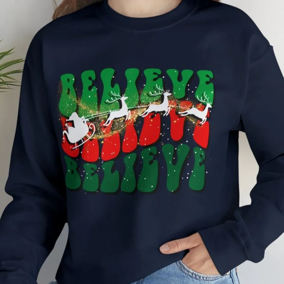 Believe in Magic: Santa's Sleigh Women's Sweatshirt