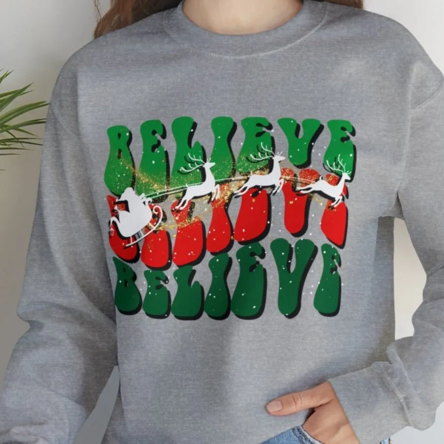 Believe in Magic: Santa's Sleigh Women's Sweatshirt