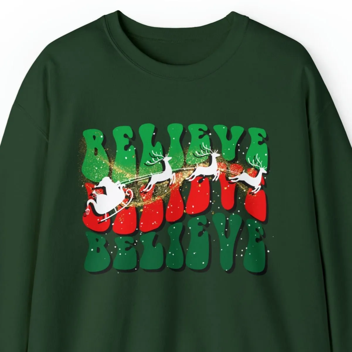 Believe in Magic: Santa's Sleigh Women's Sweatshirt