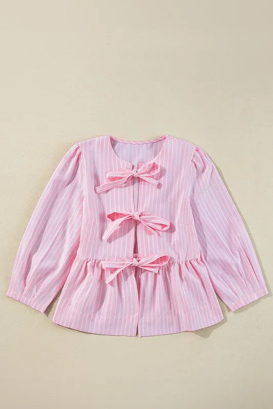 Bowknot Puff Sleeve Blouse