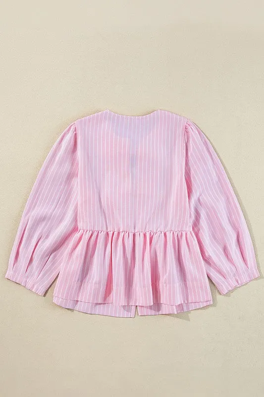 Bowknot Puff Sleeve Blouse