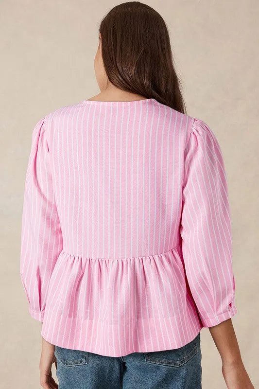 Bowknot Puff Sleeve Blouse