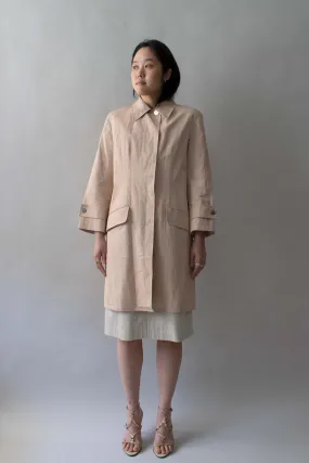 Chanel Pink Linen Trench Coat