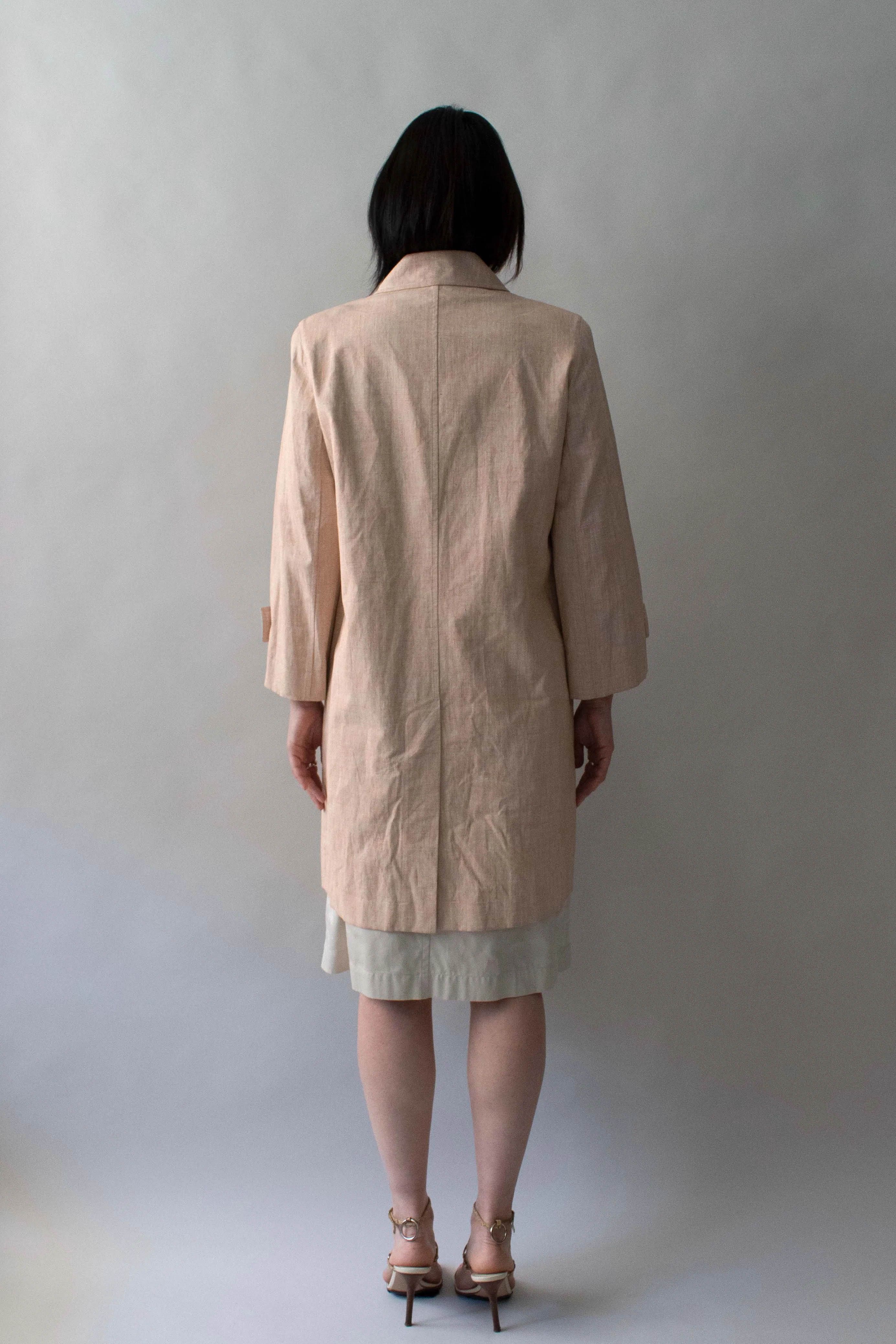 Chanel Pink Linen Trench Coat