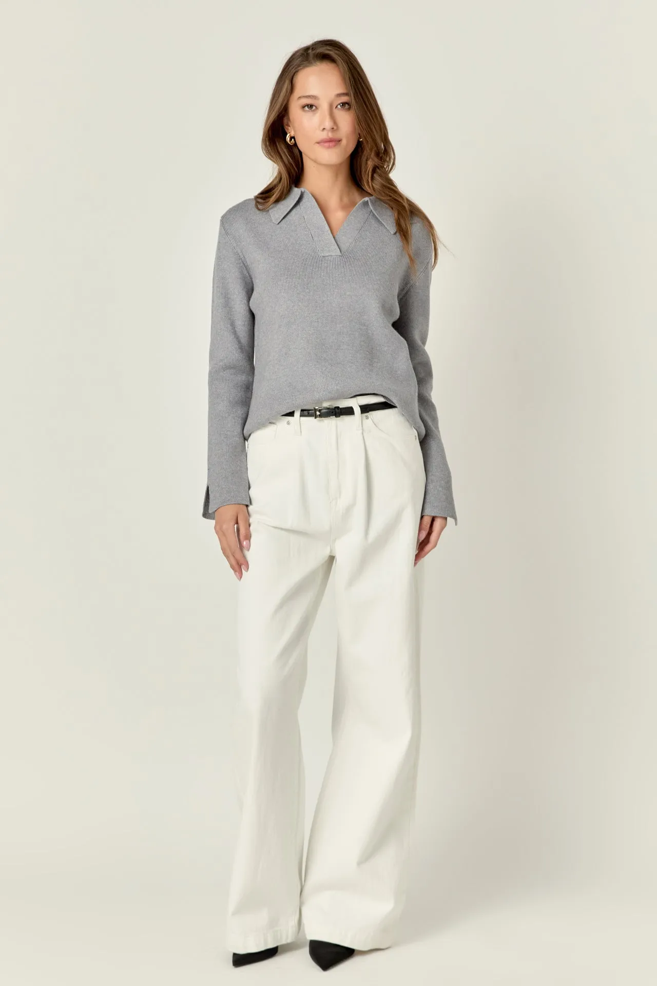 Collared Knit Sweater
