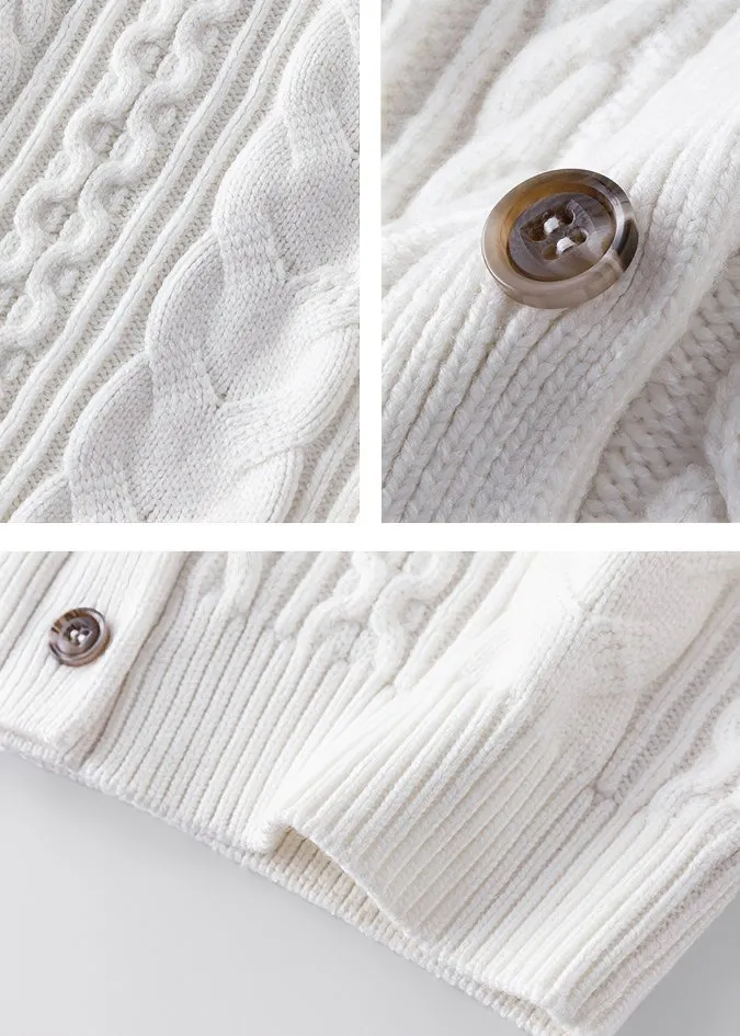 CROPPED CABLE KNIT CARDIGAN