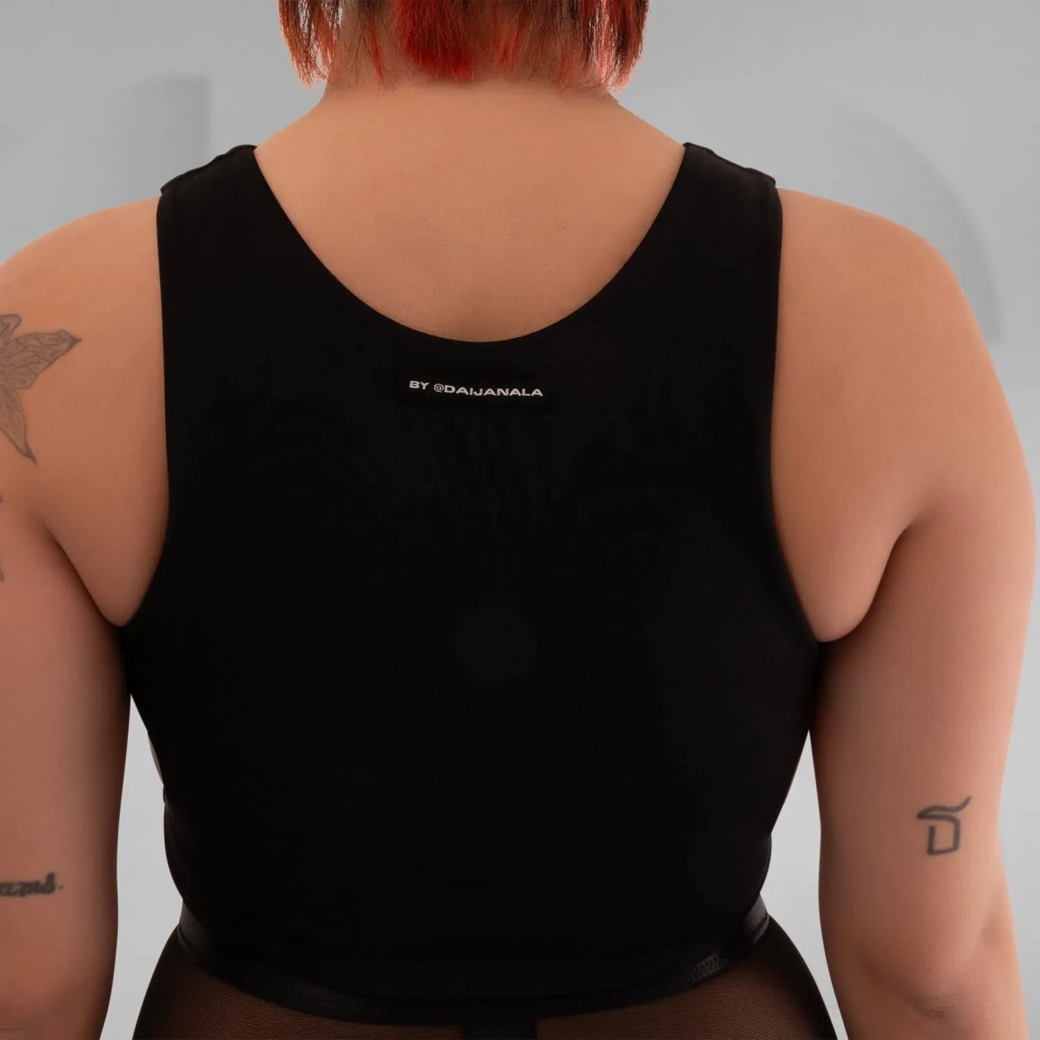 Cut-Out Spiderweb Crop Top Female
