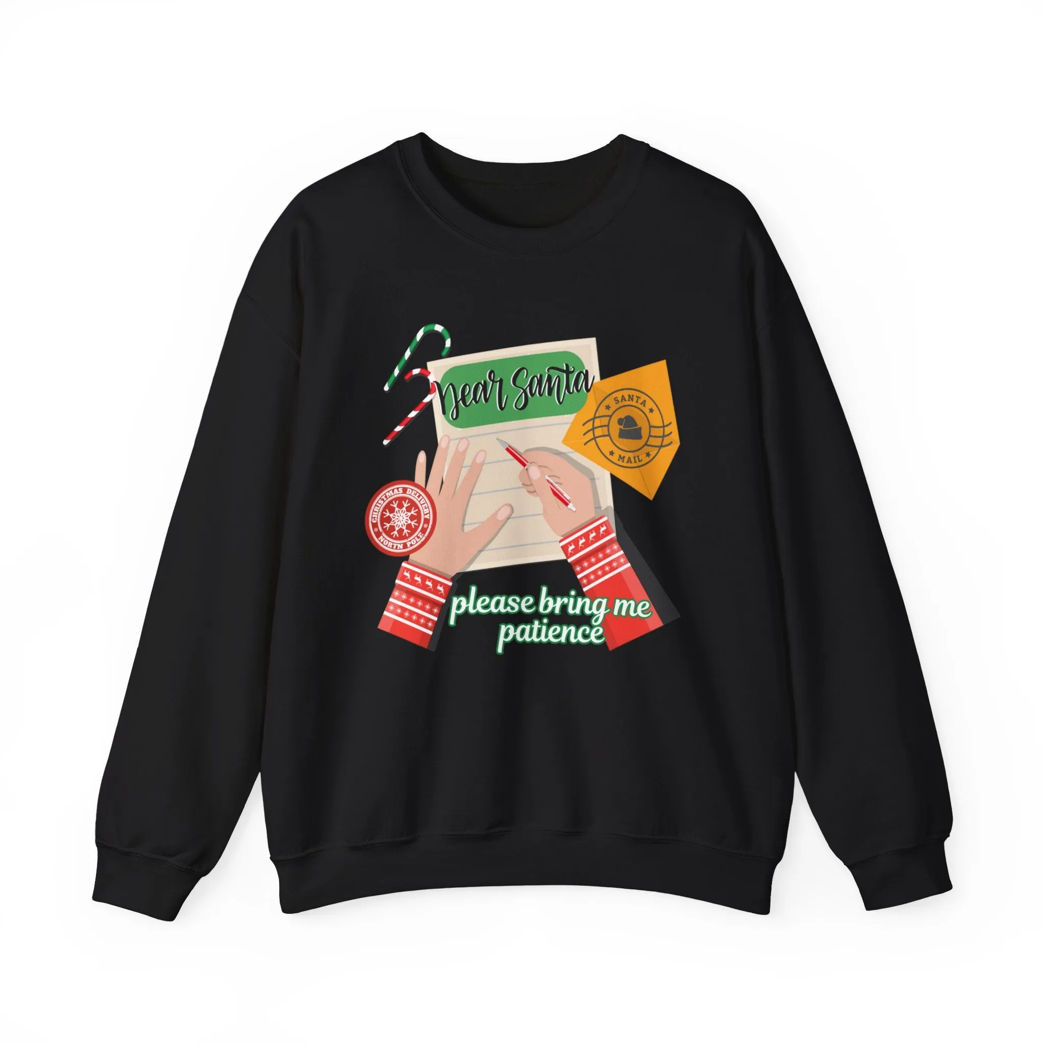 Dear Santa, Please Bring Me Patience Women's Sweatshirt: Santa Letter Background