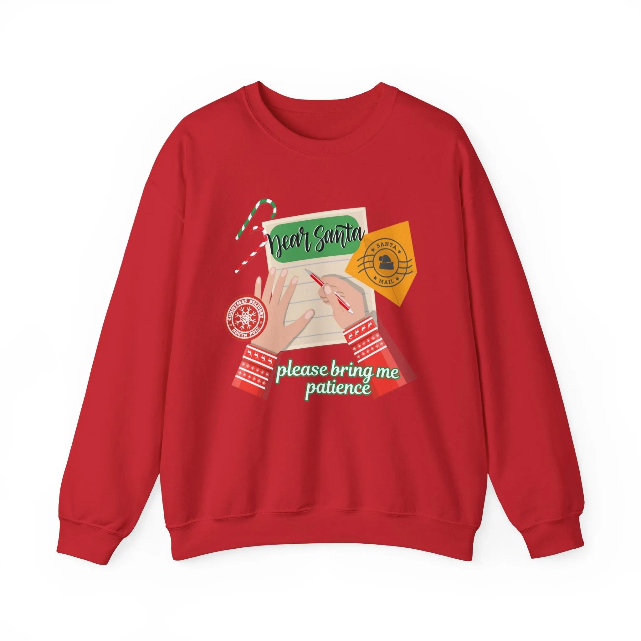 Dear Santa, Please Bring Me Patience Women's Sweatshirt: Santa Letter Background