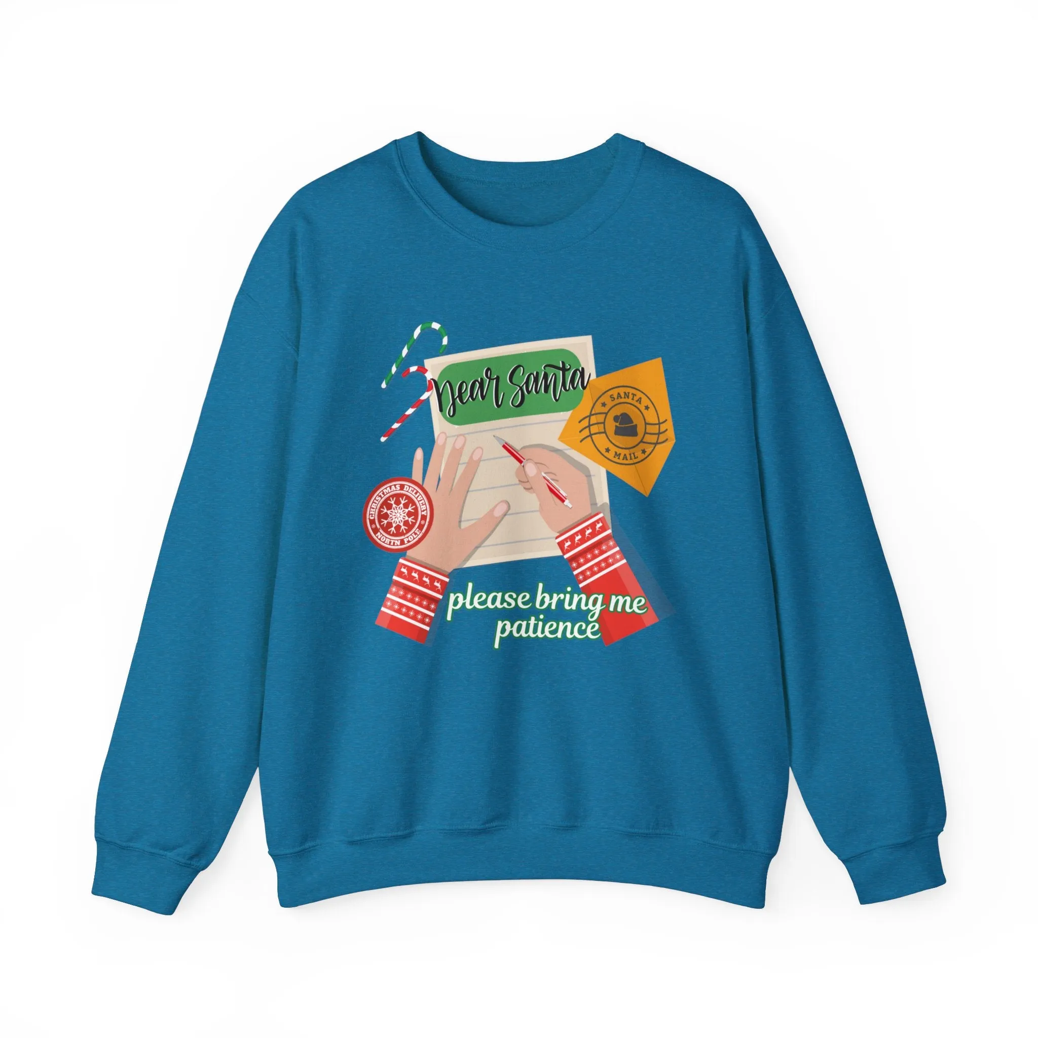Dear Santa, Please Bring Me Patience Women's Sweatshirt: Santa Letter Background