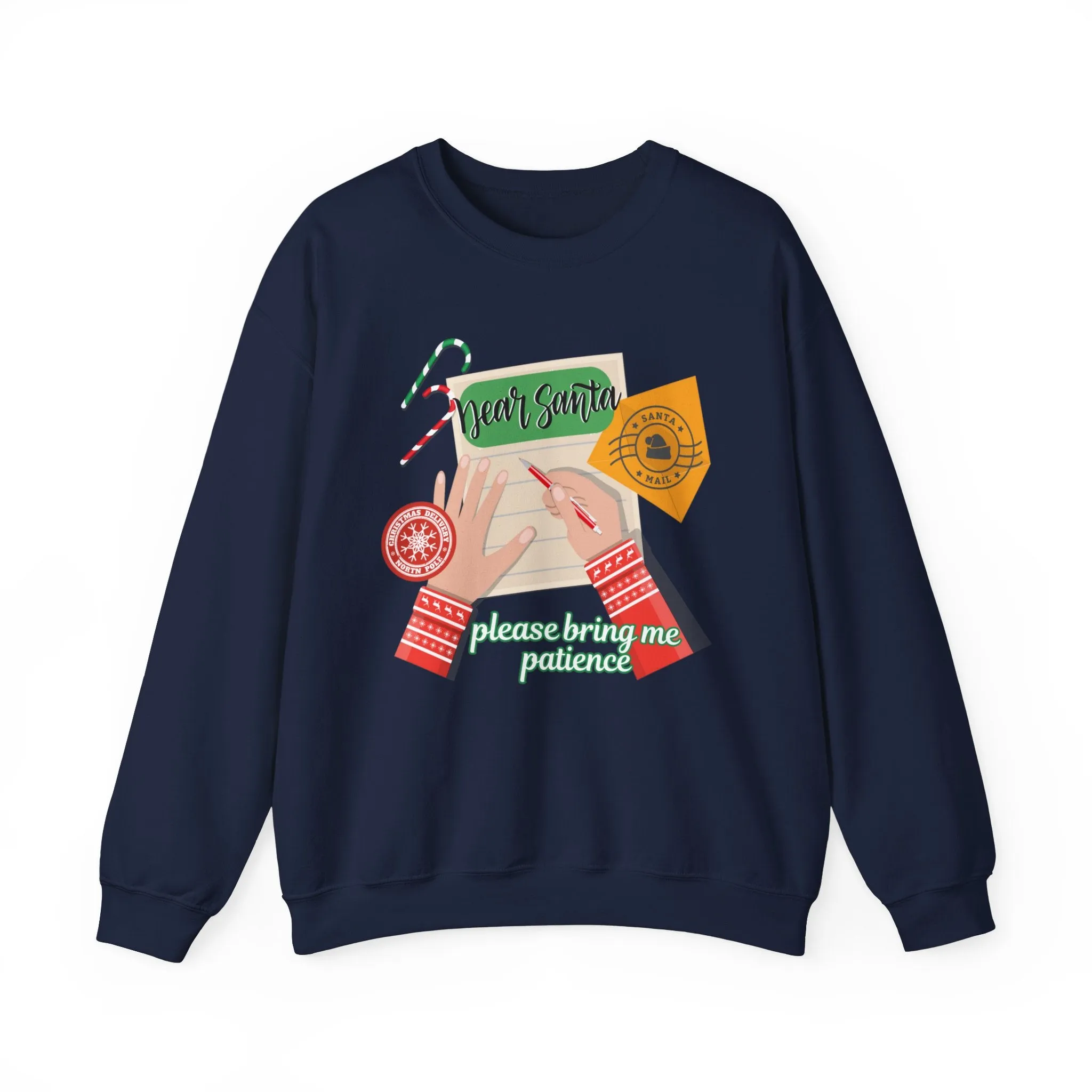 Dear Santa, Please Bring Me Patience Women's Sweatshirt: Santa Letter Background