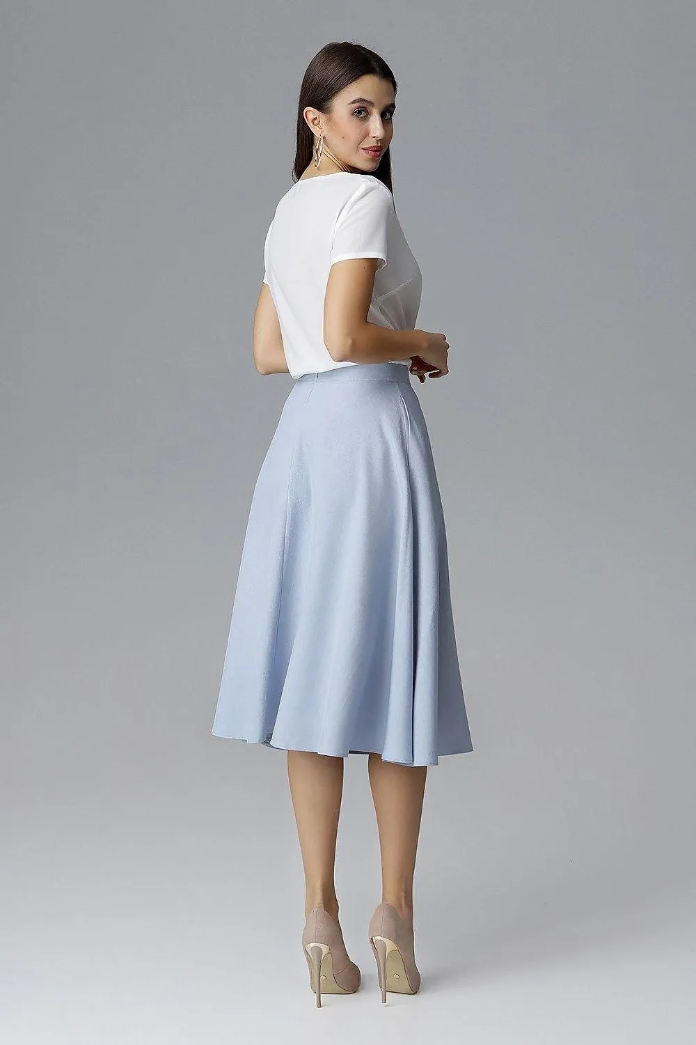 Elegant Belted Flared Skirt for Effortless Chic