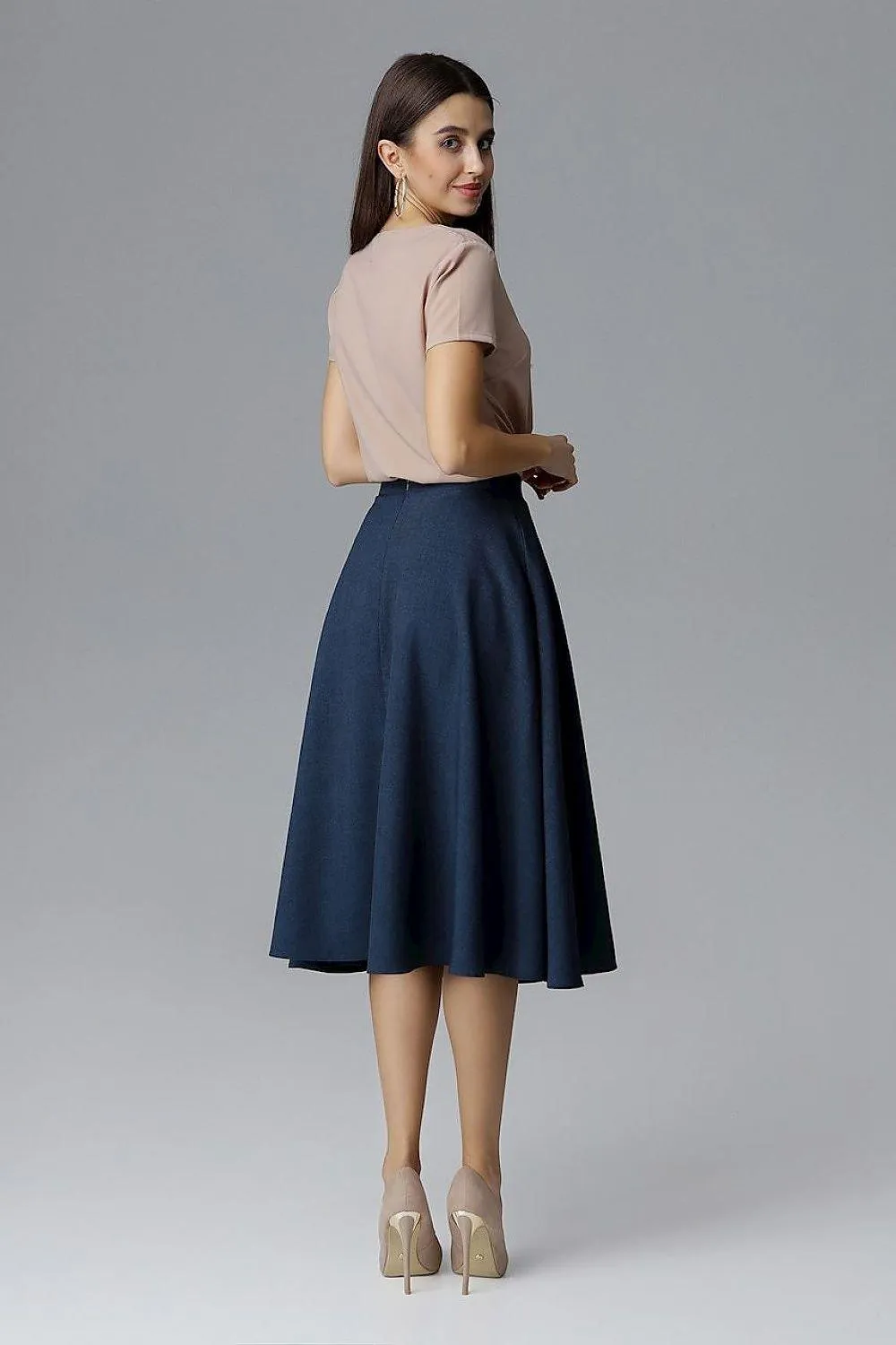 Elegant Belted Flared Skirt for Effortless Chic