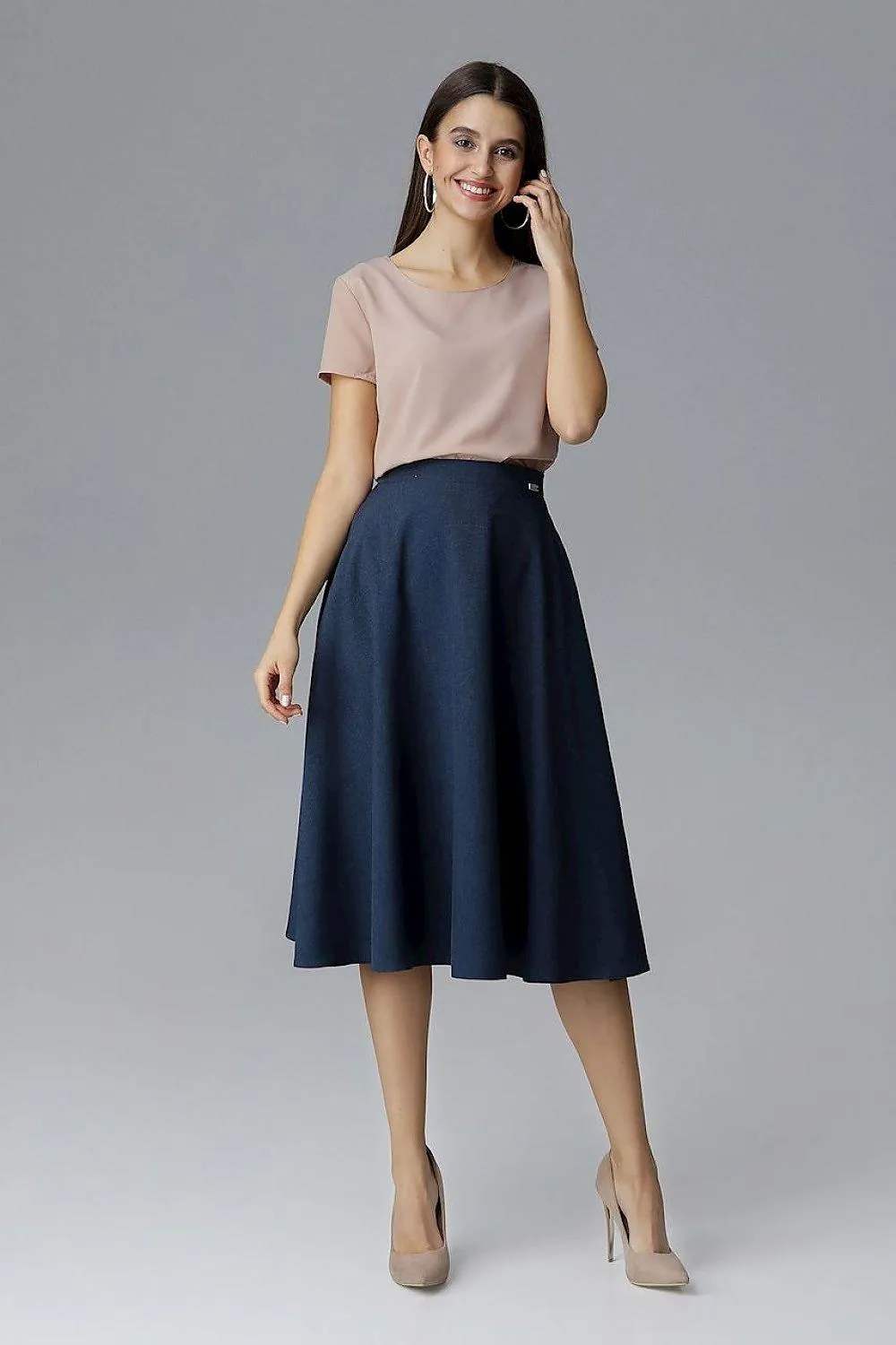 Elegant Belted Flared Skirt for Effortless Chic