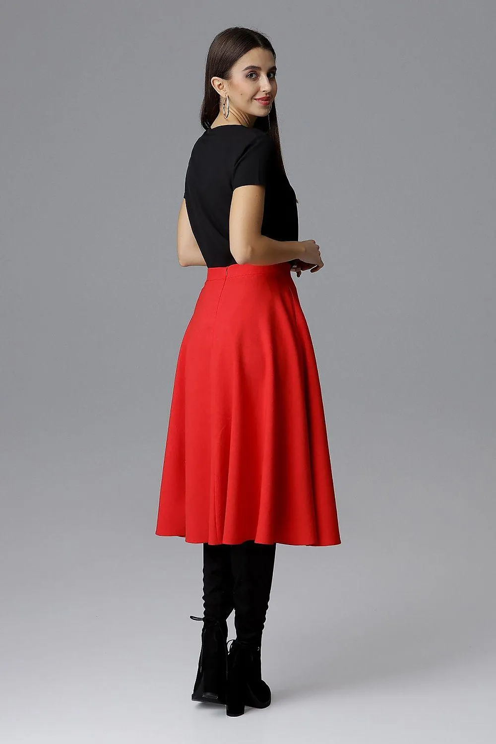 Elegant Belted Flared Skirt for Effortless Chic