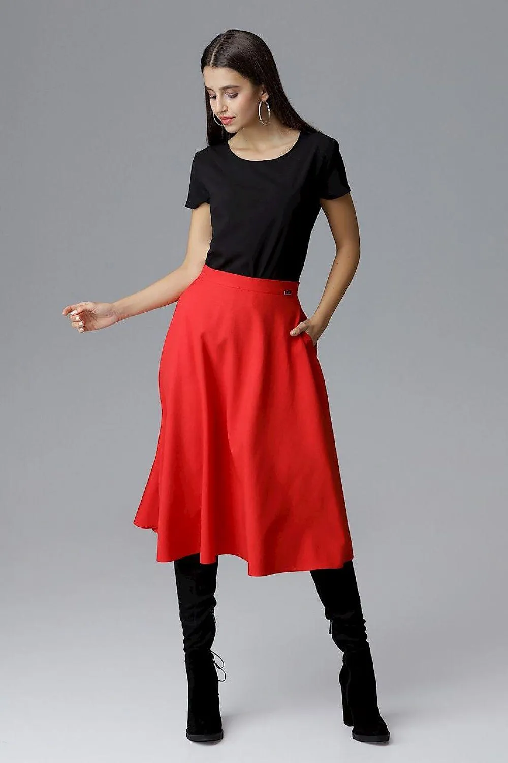 Elegant Belted Flared Skirt for Effortless Chic