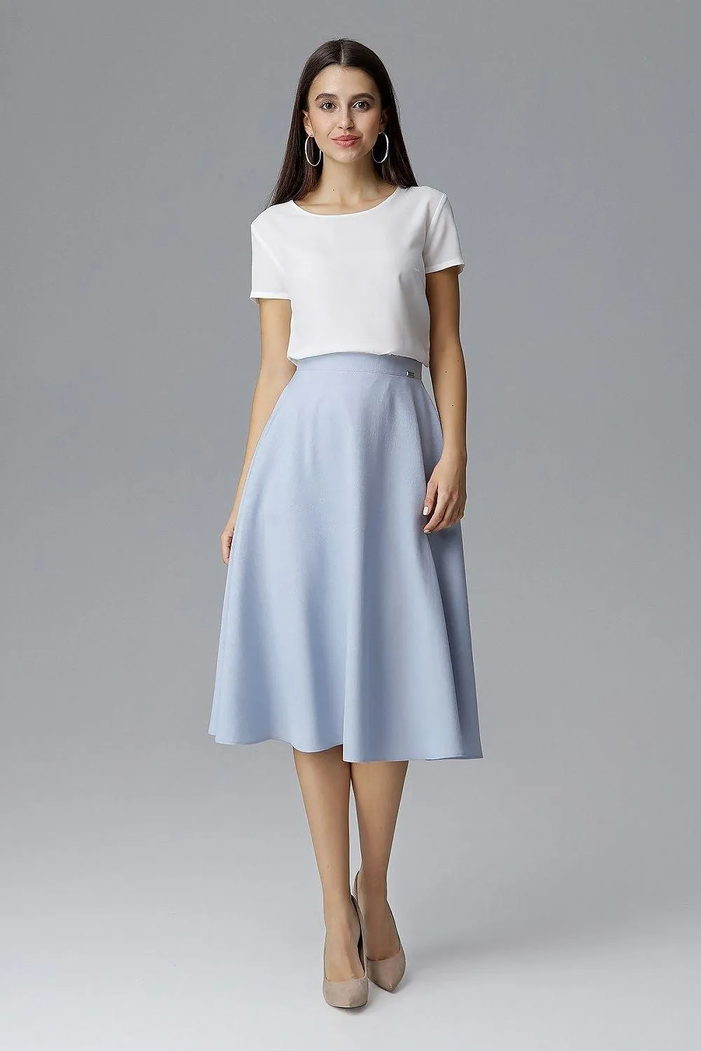 Elegant Belted Flared Skirt for Effortless Chic