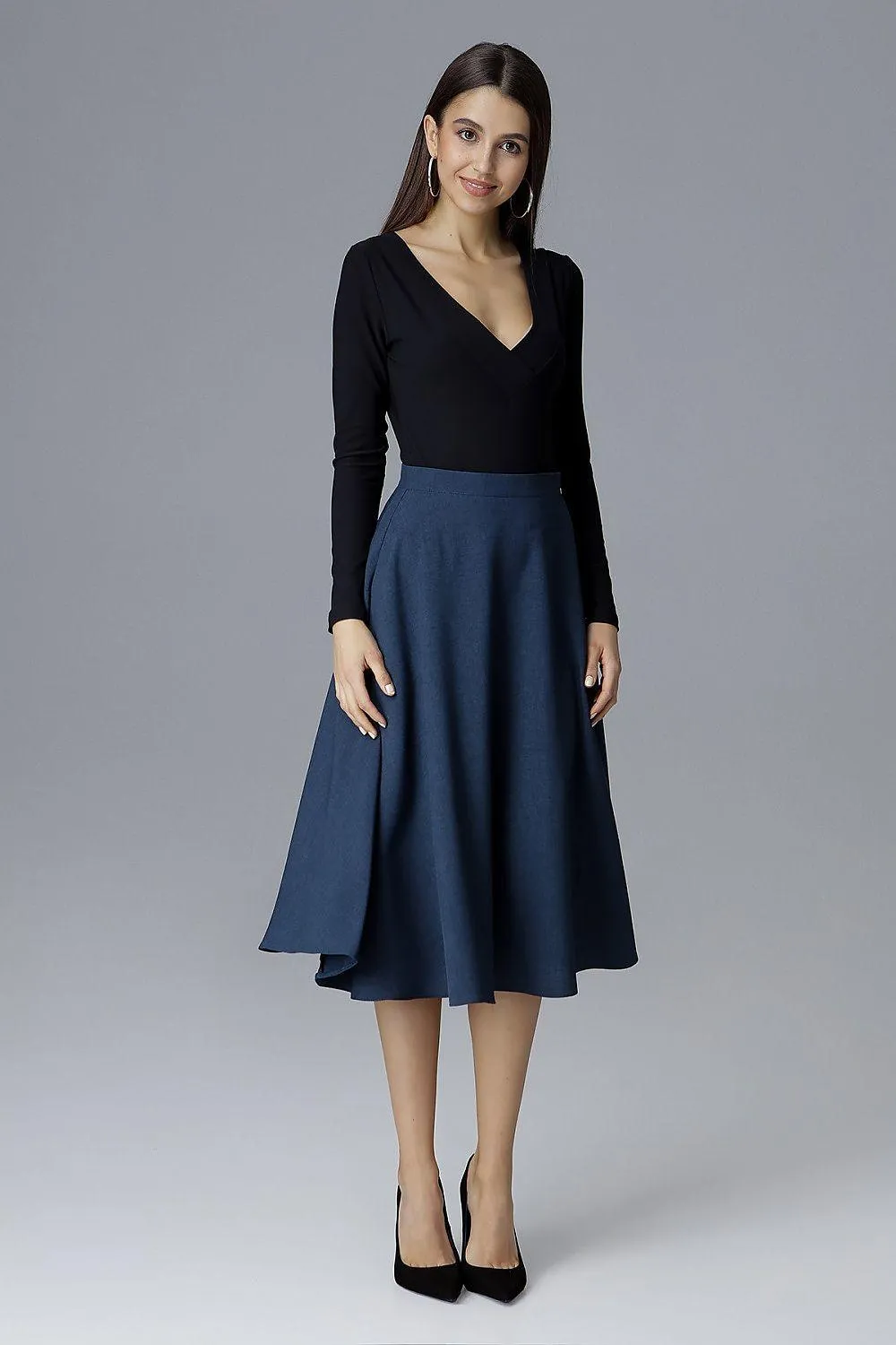 Elegant Belted Flared Skirt for Effortless Chic