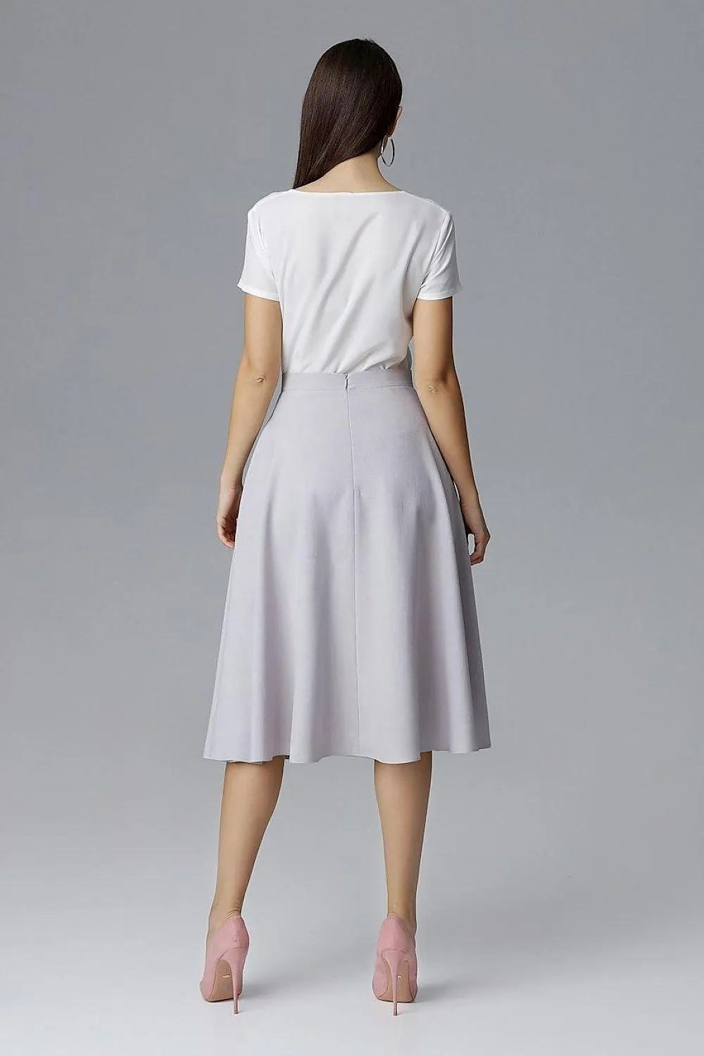 Elegant Belted Flared Skirt for Effortless Chic
