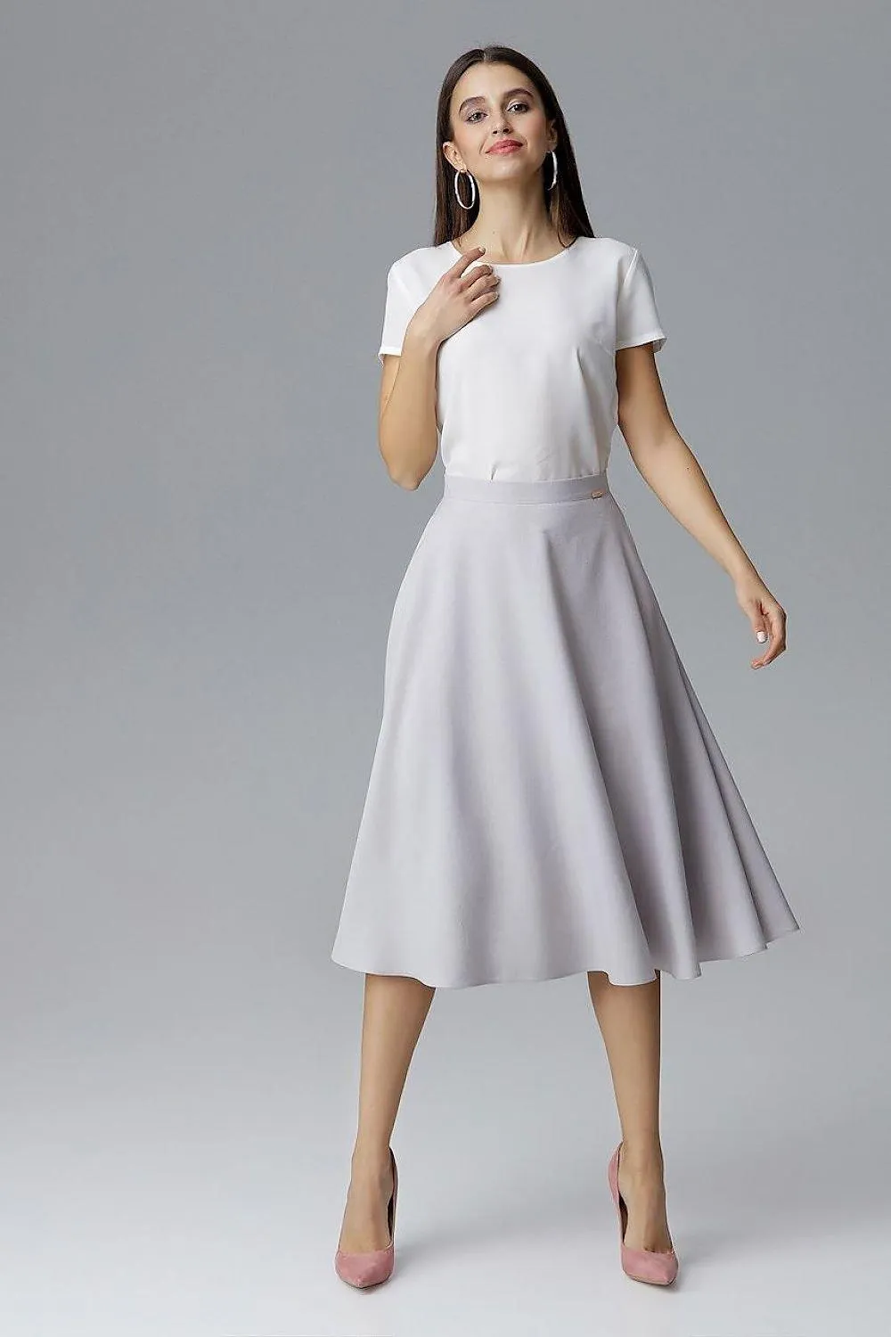 Elegant Belted Flared Skirt for Effortless Chic