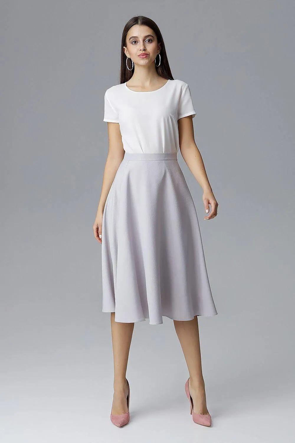 Elegant Belted Flared Skirt for Effortless Chic