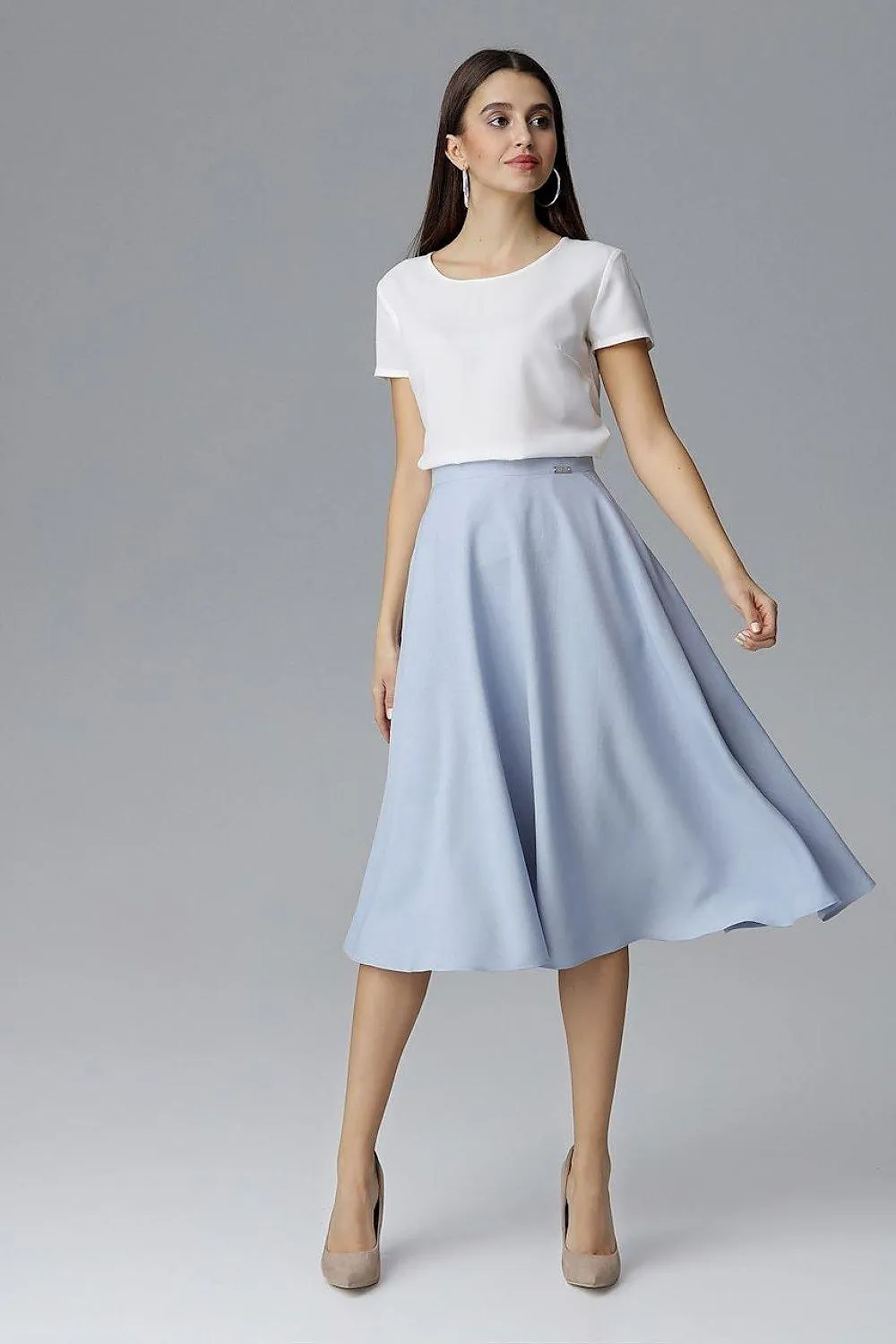 Elegant Belted Flared Skirt for Effortless Chic