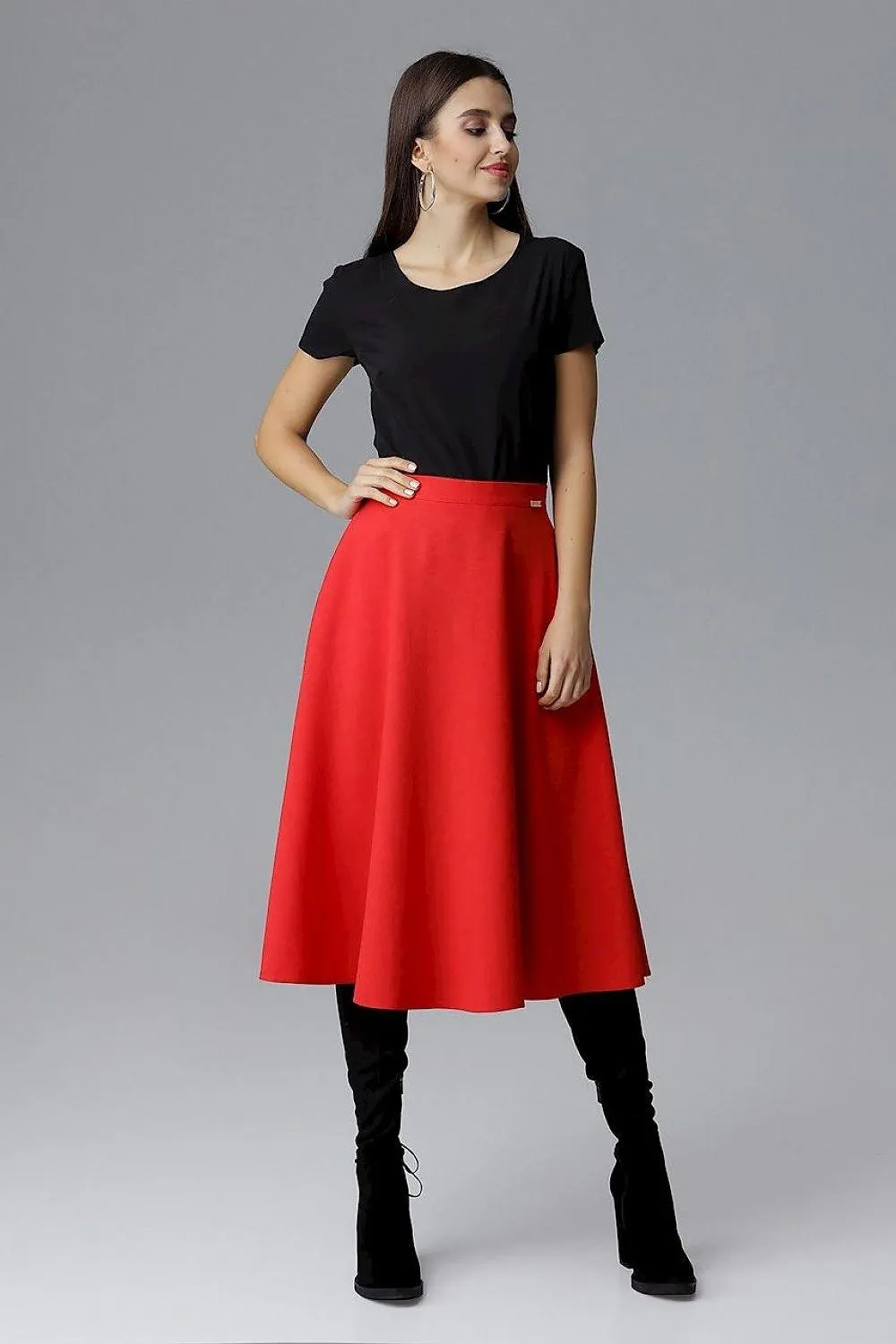 Elegant Belted Flared Skirt for Effortless Chic
