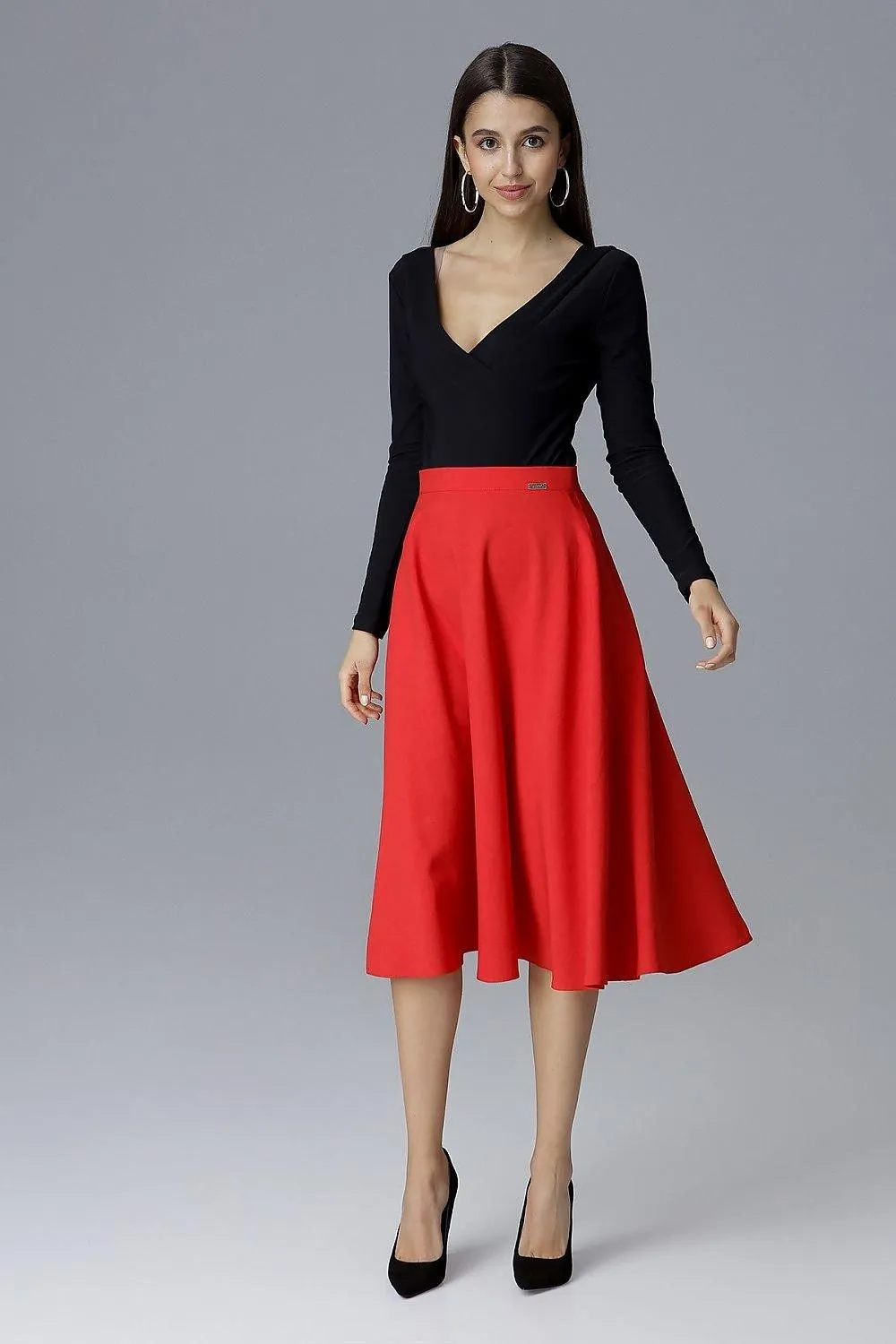 Elegant Belted Flared Skirt for Effortless Chic