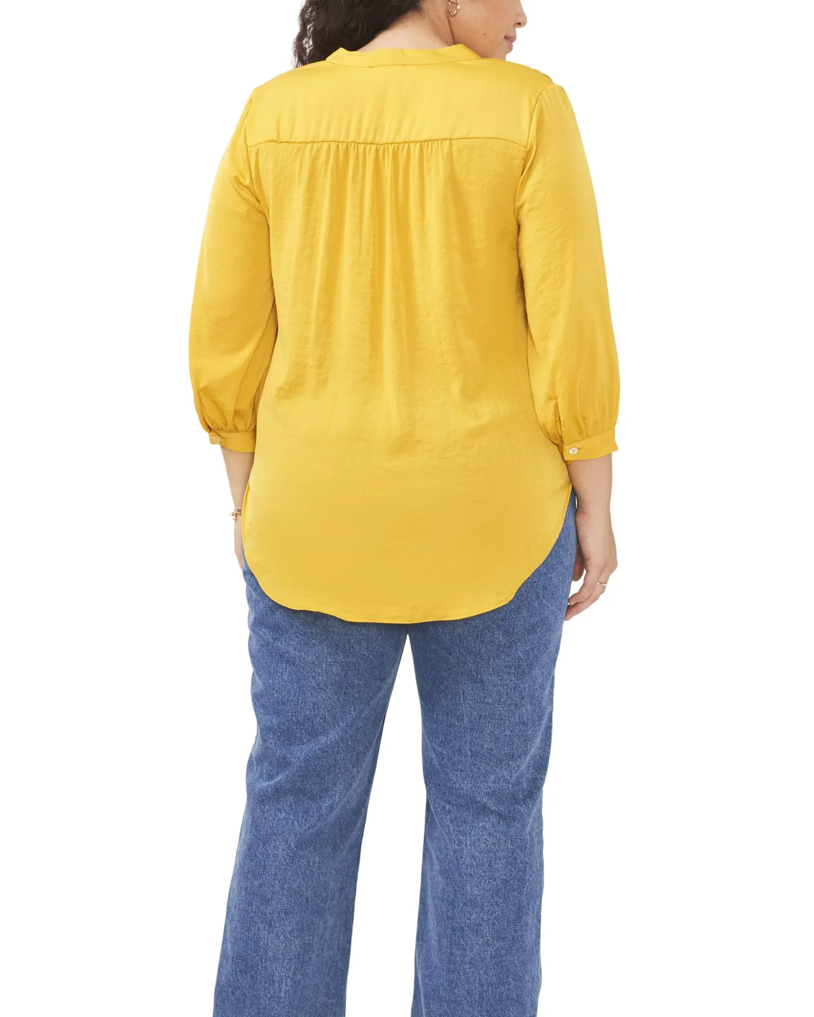 Everley V-Neck Blouse | Mosaic Mustard