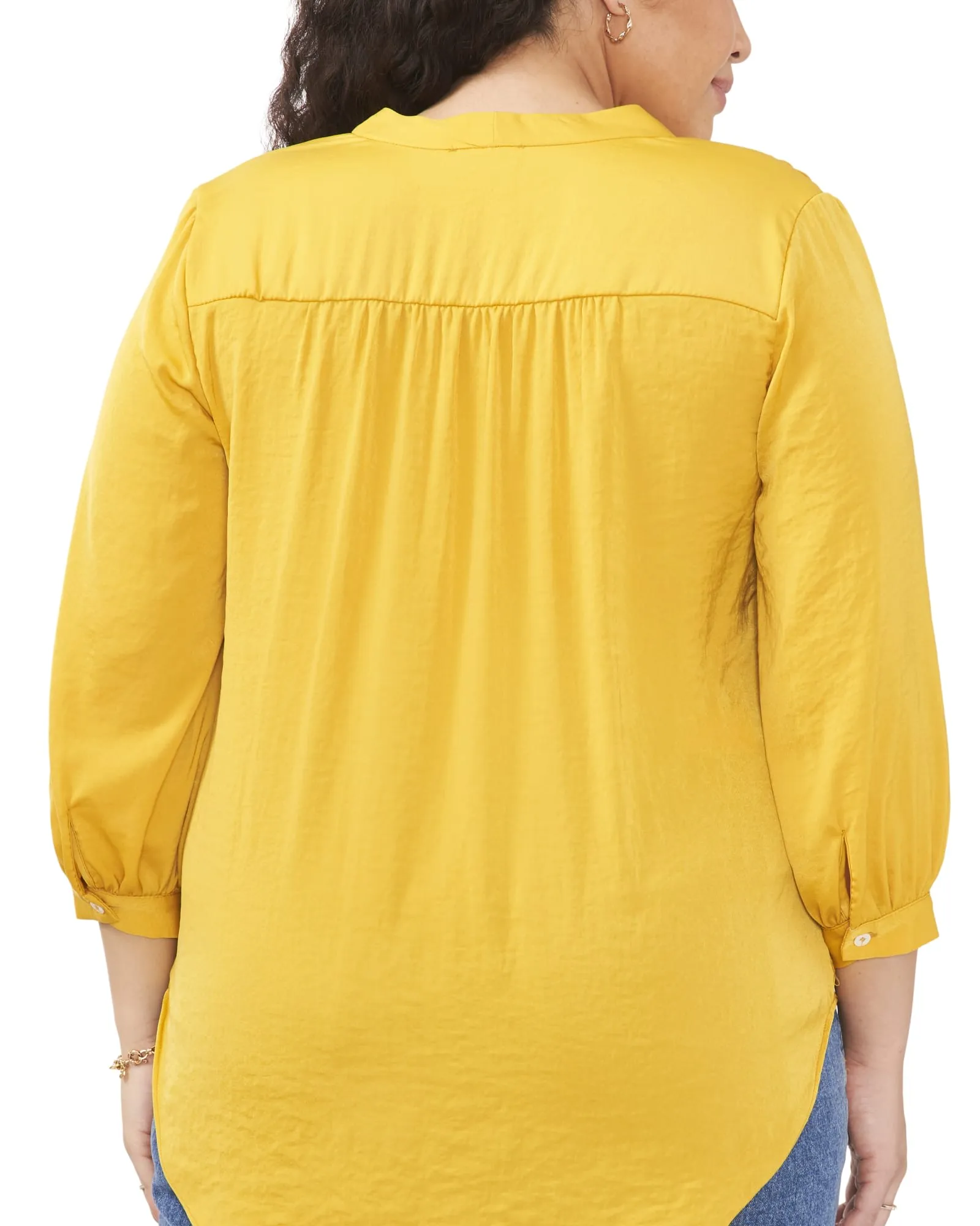 Everley V-Neck Blouse | Mosaic Mustard