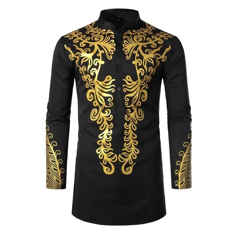Fashionable Dashiki Print Shirt