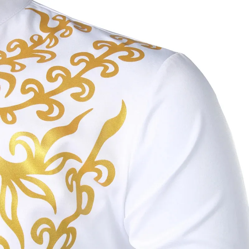 Fashionable Dashiki Print Shirt