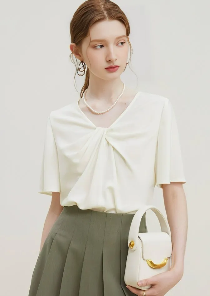 FRONT TWIST CHIFFON TOPS