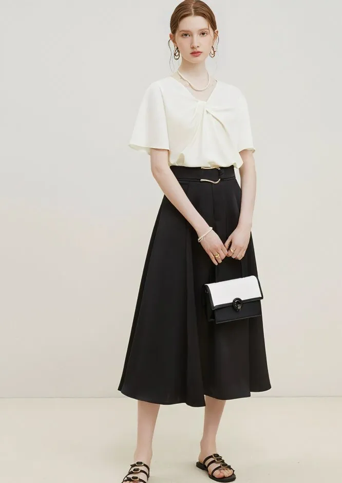 FRONT TWIST CHIFFON TOPS