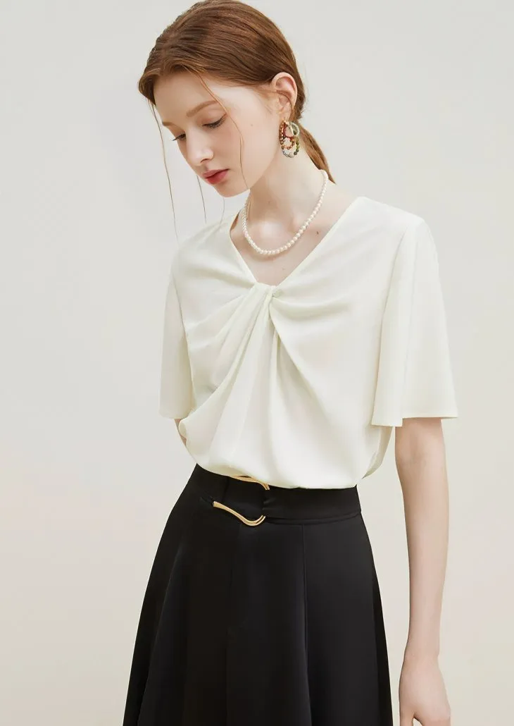 FRONT TWIST CHIFFON TOPS