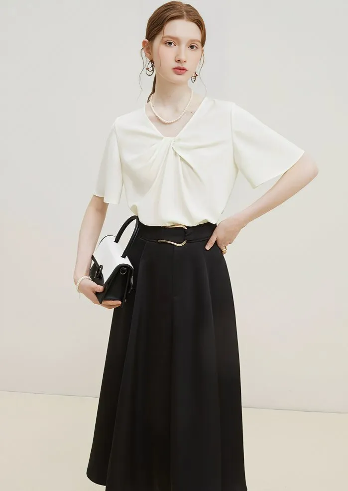 FRONT TWIST CHIFFON TOPS