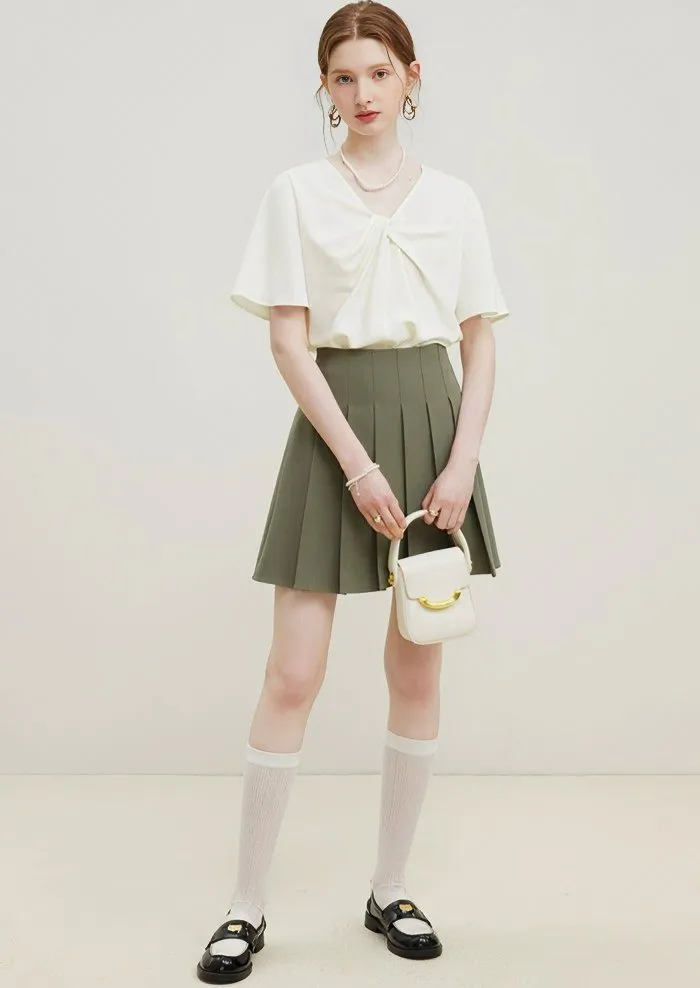 FRONT TWIST CHIFFON TOPS