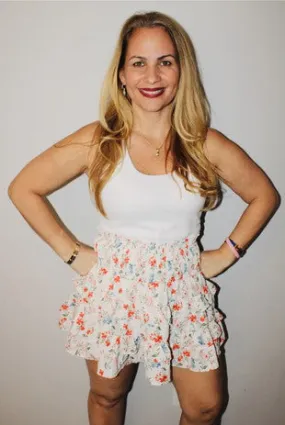 High Waist Rex Floral Skort