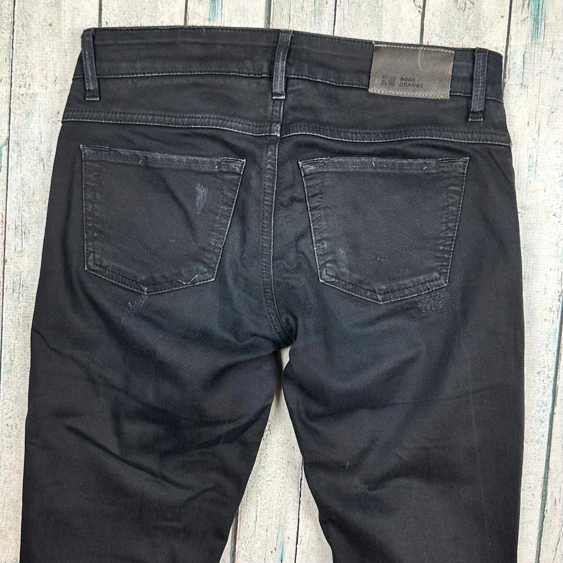 Hugo Boss Orange Women's Slim Fit Distressed Black Jeans - Size 26