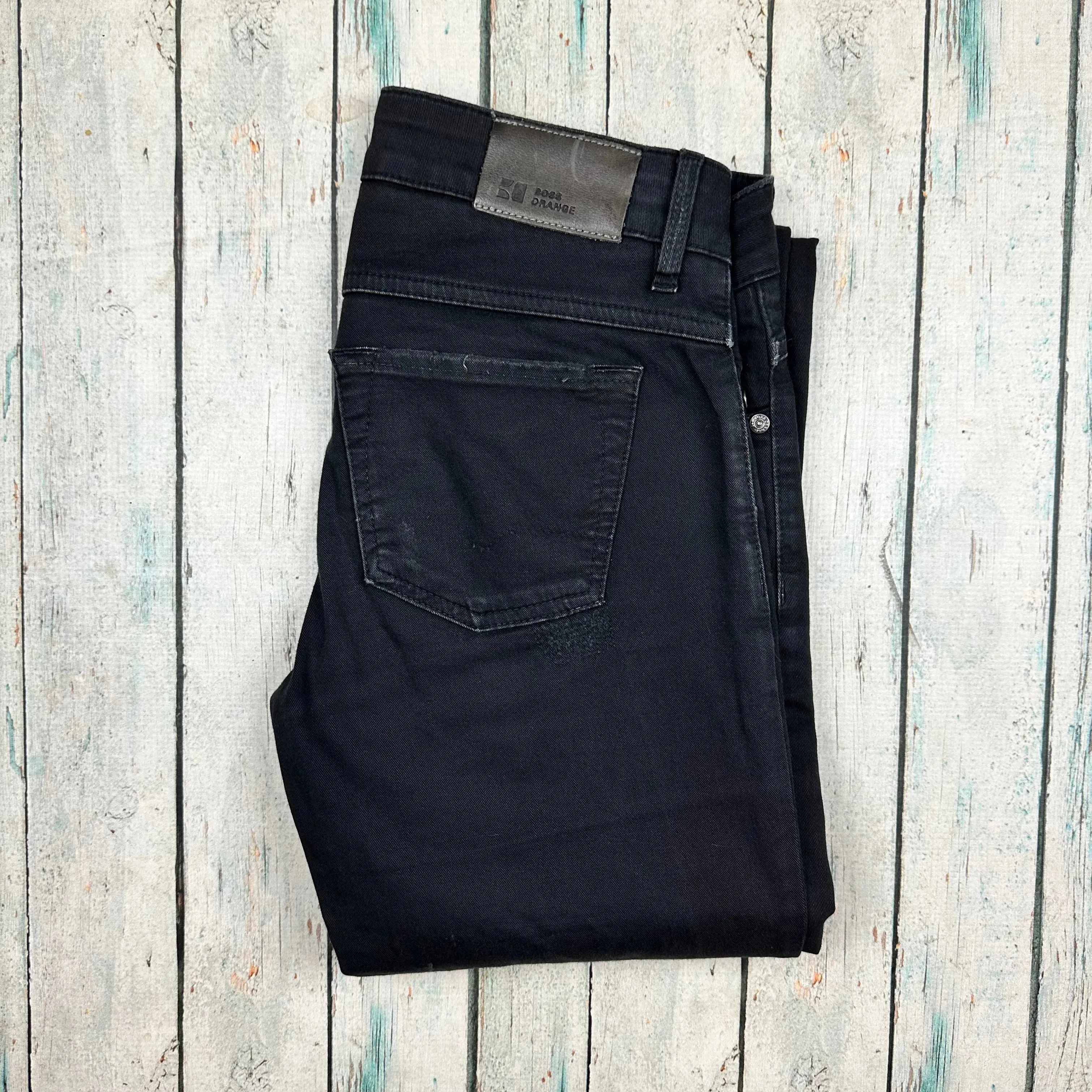 Hugo Boss Orange Women's Slim Fit Distressed Black Jeans - Size 26